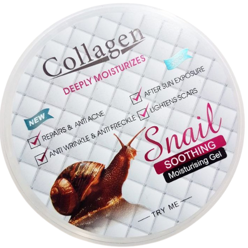 Оптом Гель для обличчя і тіла заспокійливий та пом‘якшуючий TRY ME COLLAGEN DEEPLY SNAIL SOOTHING MOISTURIZING GEL - 300 мл