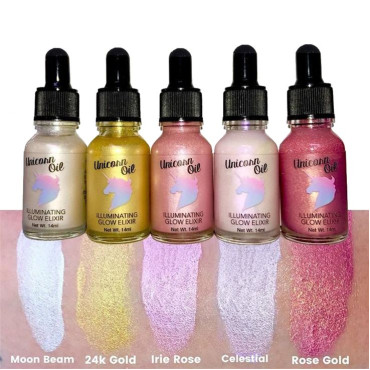 Оптом Рідкий хайлайтер UNICORN OIL золотисто-рожевий - 14 мл