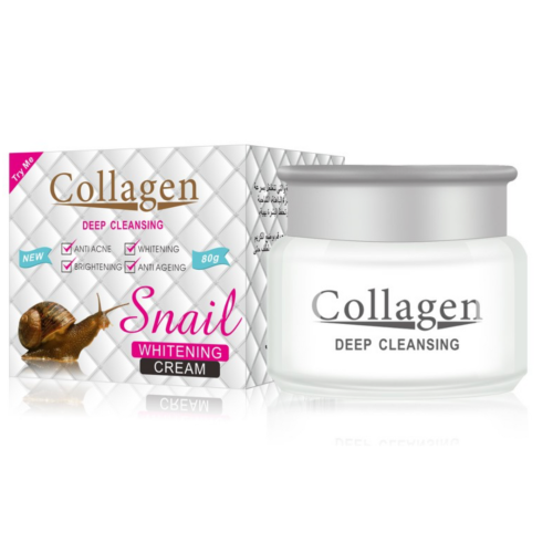 Оптом Колагеновий крем для обличчя з муцином равлика TRY ME COLLAGEN DEEP CLEANSING SNAIL WHITENING CREAM - 80 г