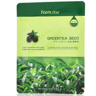Оптом Тканинна маска із зеленим чаєм FARMSTAY GREENTEA SEED VISIBLE DIFFERENCE MASK SHEET - 23 мл