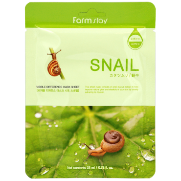 Оптом Тканинна маска з равликом FARMSTAY SNAIL VISIBLE DIFFERENCE MASK SHEET - 23 мл