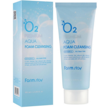 Оптом Киснева очищаюча пінка для обличчя FARMSTAY O2 PREMIUM AQUA FOAM CLEANSING - 100 мл