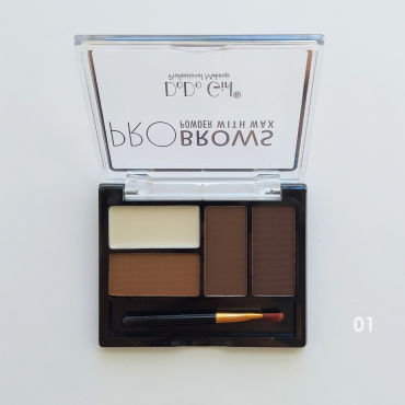 Оптом Палетка тіней для брів DODO GIRL PRO BROWS POWDER WITH WAX з воском для брів BP013