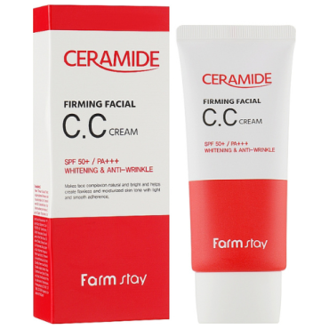 Оптом Сонцезахисний СС крем з керамідами FARMSTAY CERAMIDE FIRMING FACIAL CC CREAM SPF 50+ - 50 г