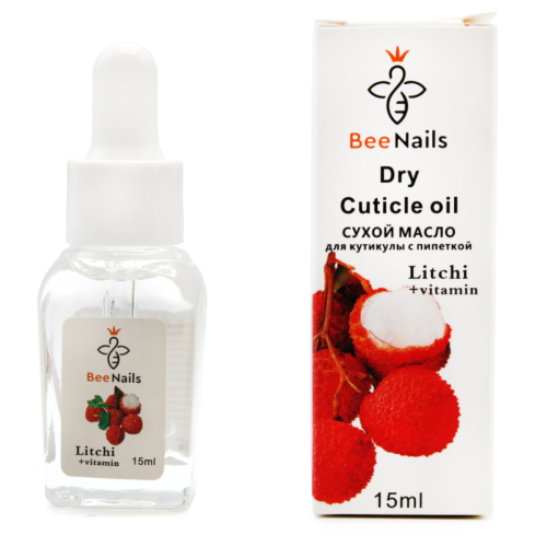 Оптом Олійка для кутикули суха з піпеткою з ароматом лічі BEENAILS - 15 мл