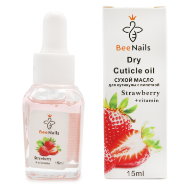 Оптом Олійка для кутикули суха з піпеткою з ароматом полуниці BEENAILS - 15 мл Оптом Олійка для кутикули суха з піпеткою з ароматом полуниці BEENAILS - 15 мл