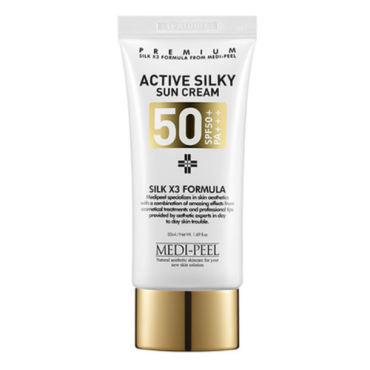 Оптом Сонцезахисний крем для обличчя з шовком MEDI-PEEL ACTIVE SILKY SUN CREAM SPF 50+/PA+++ - 50 мл
