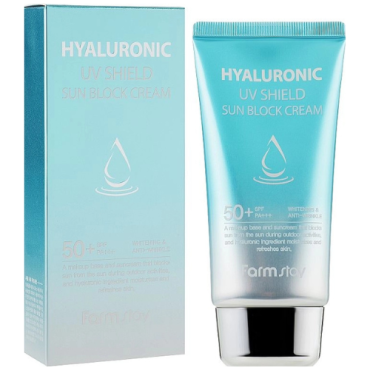 Оптом Зволожуючий сонцезахисний крем FARMSTAY HYALURONIC UV SHIELD SUN BLOCK CREAM - 70 мл
