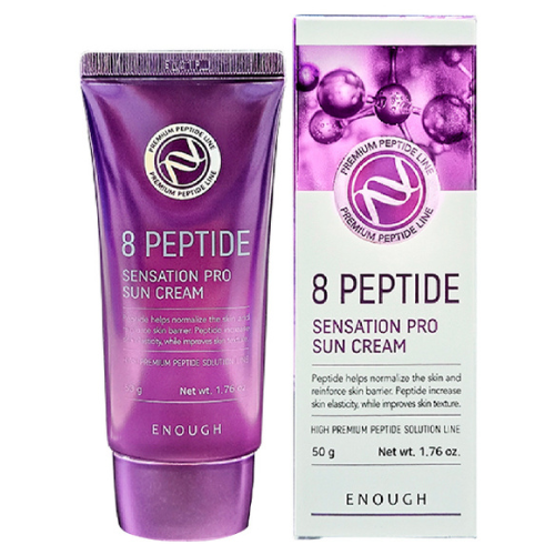 Оптом Сонцезахисний крем для обличчя з пептидами ENOUGH 8 PEPTIDE SENSATION PRO SUN CREAM SPF50+ PA++++ - 50 мл