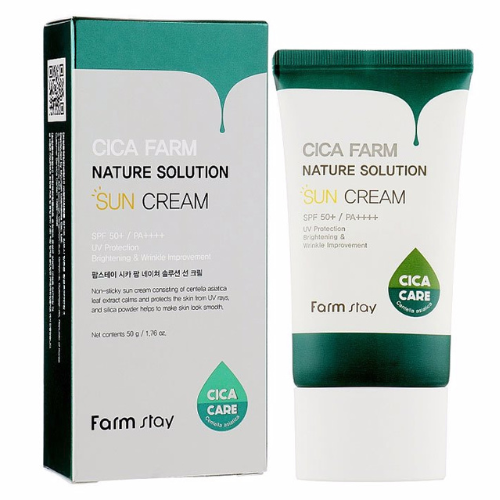 Оптом Сонцезахисний крем із центеллою FARMSTAY CICA FARM NATURE SOLUTION SUN CREAM - 50 мл