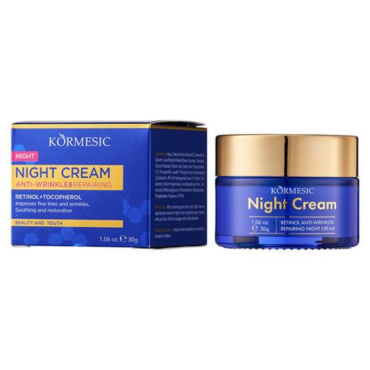 Оптом Нічний антивіковий крем проти зморшок з розгладжуючим ефектом KORMESIC NIGHT CREAM ANTI WRINKLE із ретинолом та токоферолом, 30 г 