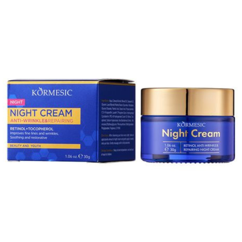 Оптом Нічний антивіковий крем проти зморшок з розгладжуючим ефектом KORMESIC NIGHT CREAM ANTI WRINKLE із ретинолом та токоферолом, 30 г