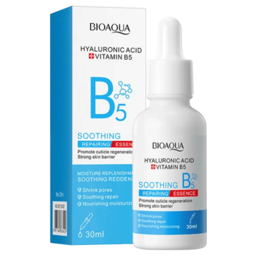 Оптом Заспокійлива сироватка для будь-якого типу шкіри BIOAQUA HYALURONIC ACID VITAMIN B5 з гіалуроновою кислотою і вітаміном B5, зміцнювальна - 30 мл 