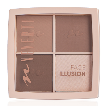 Оптом Палетка для контурингу обличчя 3 в 1 BOGENIA FACE ILLUSION MIX HIGHLIGHTER CONTOUR PALETTE NEVERTI NP208