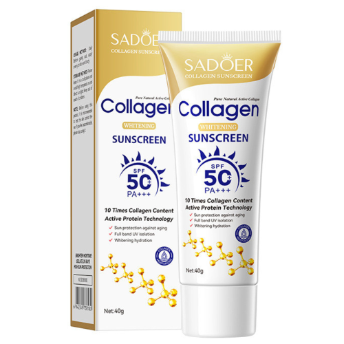 Оптом Відбілюючий сонцезахисний крем для обличчя з колагеном SADOER COLLAGEN WHITENING SUNSCREEN SPF 50 PA+++ - 40 г