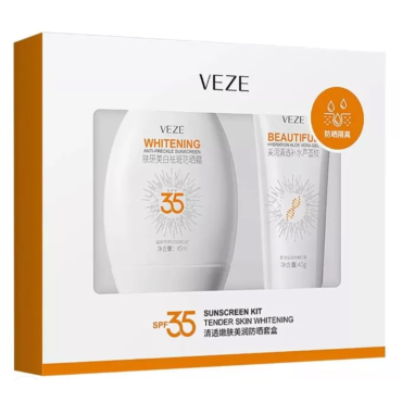 Оптом Набір сонцезахисних кремів 2 в 1 VEZE SUNSCREEN KIT TENDER SKIN WHITENING 2 EN 1 SPF 35 - 40 г + 45 мл