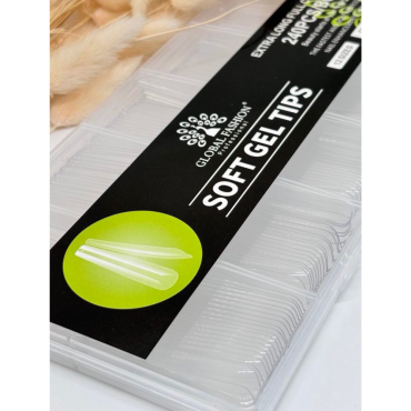 Оптом Гелеві типси для нарощування нігтів GLOBAL FASHION SOFT GEL TIPS - 240 од.