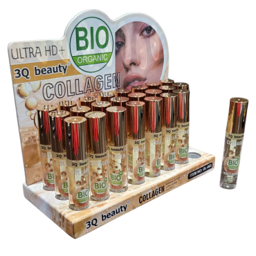 Оптом Набір Блиск-бальзам для губ BIO ORGANIC ULTRA HD COLLAGEN 3Q BEAUTY - 24 шт.