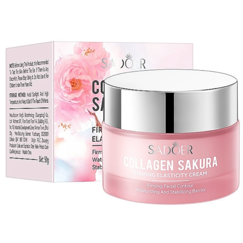 Оптом Крем для обличчя з екстрактом квітів сакури та колагеном SADOER COLLAGEN SAKURA FIRMING ELASTISITY CREAM - 50 г