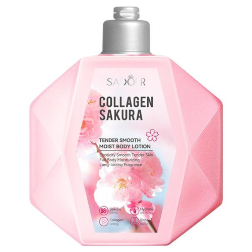 Оптом Зволожувальний лосьйон для тіла з екстрактом сакури та колагеном SADOER COLLAGEN SAKURA BODY LOTION - 300 мл