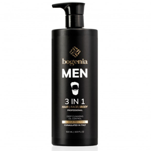 Оптом Чоловічий засіб MAN 3 IN 1 HAIR FACE BODY WASH BOGENIA BG450 №001 – 500 мл