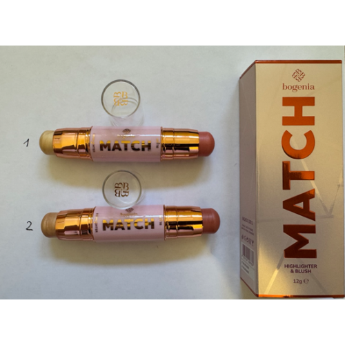 Оптом Хайлайтер+рум'яна Богенія BOGENIA MATCH STICK HIGHLIGHTER & BLUSH BG637 - 12 г