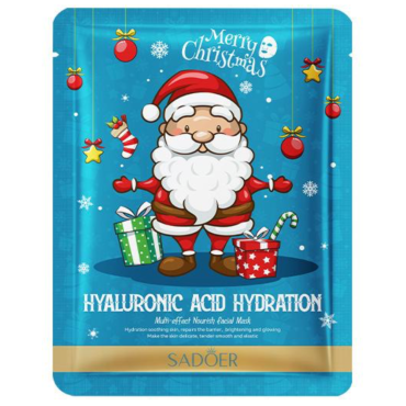 Оптом Маска тканинна для обличчя SADOER MERRY CHRISTMAS HYALURONIC ACID MULTI-EFFECT NOURISH FACIAL MASK - 25 г