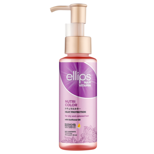 Оптом Олія для волосся "Сяйво кольору" ELLIPS HAIR VITAMIN NUTRI COLOR HEAT PROTECTION FOR DRY AND COLORED HAIR WITH SUNFLOWER OIL - 95 мл