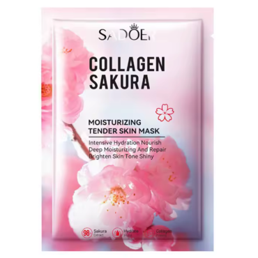 Оптом Маска для обличчя сакура з колагеном SADOER CHERRY BLOSSOM MASK SHEET MOISTURIZING - 5 г