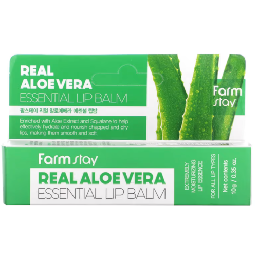Оптом Бальзам для губ з алое FARMSTAY ALOE VERA ESSENTIAL LIP BALM - 10 мл