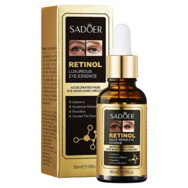 Оптом Сироватка від мішків та темних кругів під очима з ретинолом розгладжуюча SADOER RETINOL LUXURIOUS EYE ESSENCE - 30 мл Оптом Сироватка від мішків та темних кругів під очима з ретинолом розгладжуюча SADOER RETINOL LUXURIOUS EYE ESSENCE - 30 мл