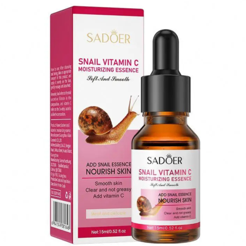 Оптом Живильна сироватка для глибокого зволоження шкіри обличчя з муцином равлика та вітаміном С SADOER SNAIL VITAMIN C MOISTURIZING ESSENCE - 15 мл
