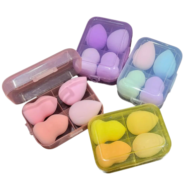Оптом Набір спонжів BEAUTY BLENDER б’юті-блендерів у пластиковому боксі 4 в 1 (2 краплі +2 фігурні) Оптом Набір спонжів BEAUTY BLENDER б’юті-блендерів у пластиковому боксі 4 в 1 (2 краплі +2 фігурні)