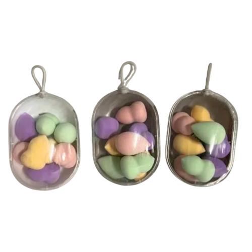 Оптом Набір спонжів BEAUTY BLENDER б’юті-блендерів у пластиковому боксі міні, мікс (фігурні та крапля) 8 в 1 - 8 од.