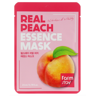 Оптом Тканинна маска для обличчя з екстрактом персика FARMSTAY REAL PEACH ESSENCE MASK - 23 мл