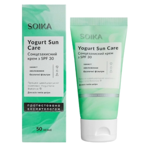 Оптом Крем для обличчя сонцезахисний з SPF30 та пребіотичним комплексом SOIKA YOGURTENE BALANCE - 50 мл