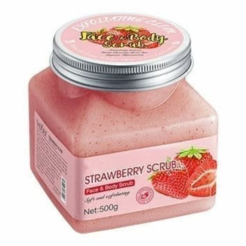 Оптом Скраб для тіла та обличчя з полуницею SADOER STRAWBERRY FACE AND BODY SCRUB - 500 г