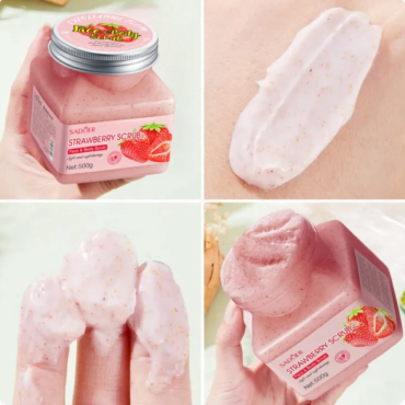 Оптом Скраб для тіла та обличчя з полуницею SADOER STRAWBERRY FACE AND BODY SCRUB - 500 г