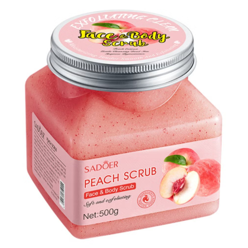 Оптом Скраб для тіла та обличчя з персиком SADOER PEACH FACE AND BODY SCRUB - 500 г