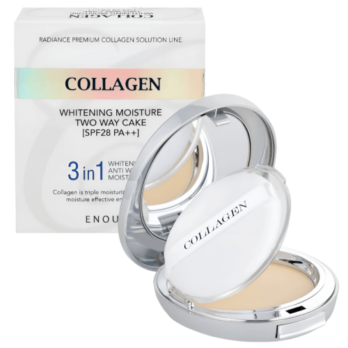 Оптом Пудра для обличчя з колагеном ENOUGH WHITENING MOISTURE TWOWAY CAKE SPF28 PA++ - 13 г + 13 г
