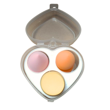 Оптом Набір спонжів BEAUTY BLENDER б’юті-блендерів у пластиковому боксі 3 в 1 (різної форми)
