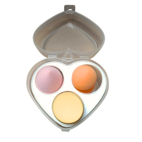 Оптом Набір спонжів BEAUTY BLENDER б’юті-блендерів у пластиковому боксі 3 в 1 (різної форми)