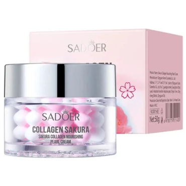 Оптом Крем для обличчя з колагеном і з екстрактом сакури в капсулах SADOER COLLAGEN SAKURA NOURISING PEARL CREAM - 50 г