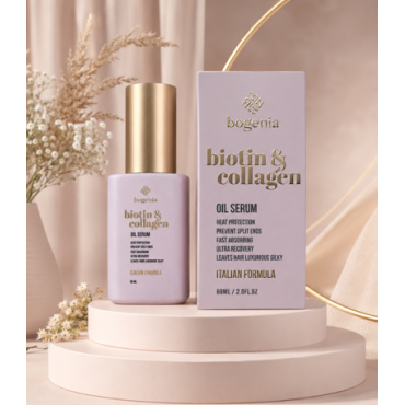 Оптом Сироватка-олія для волосся з біотином та колагеном BOGENIA BIOTIN & COLLAGEN BG451 №004 - 60 мл