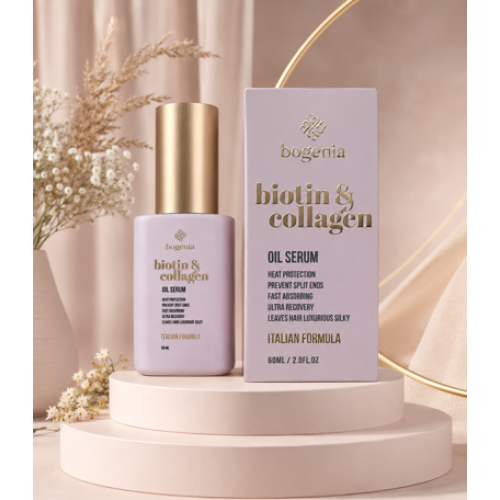Оптом Сироватка-олія для волосся з біотином та колагеном BOGENIA BIOTIN & COLLAGEN BG451 №004 - 60 мл